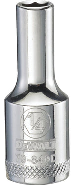 DEWALT DEWALT DWMT70840OSP Drive Hand Socket, 1/4 in Socket, 3/8 in Drive, 6-Point, Steel, Polished Chrome Vanadium TOOLS DEWALT