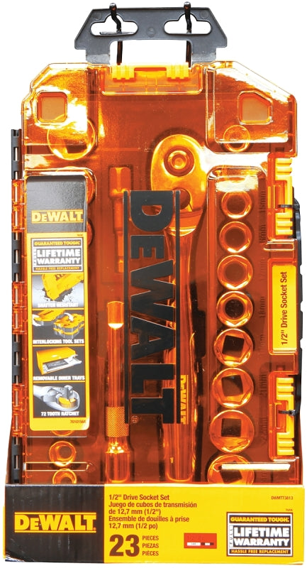 DEWALT DEWALT DWMT73813 Series Socket Set, Chrome, Includes: (1) 1/2 in Drive 5 in Extension TOOLS DEWALT