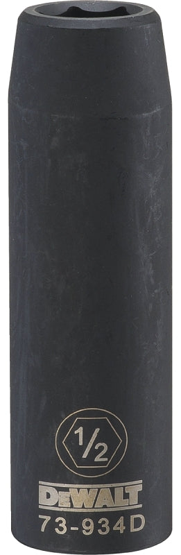 DEWALT DEWALT DWMT73934OSP Impact Socket, 1/2 in Socket, 19/32 in D Socket, 1/2 in Drive, 6-Point, CR-440 Steel, Black Oxide TOOLS DEWALT
