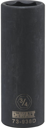 DEWALT DEWALT DWMT73938OSP Impact Socket, 3/4 in Socket, 1/2 in Drive, 6-Point, CR-440 Steel, Black Oxide TOOLS DEWALT
