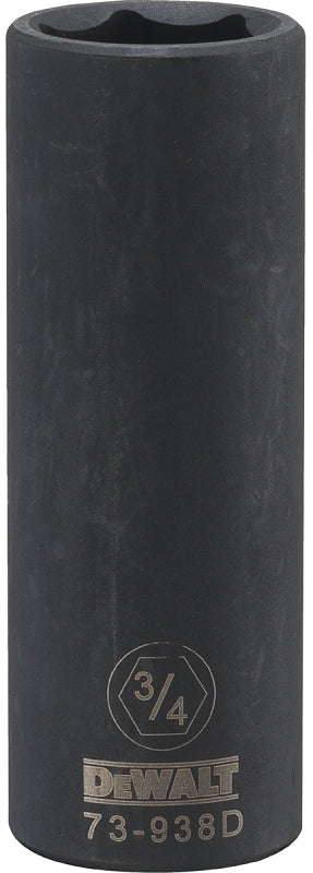 DEWALT DEWALT DWMT73938OSP Impact Socket, 3/4 in Socket, 1/2 in Drive, 6-Point, CR-440 Steel, Black Oxide TOOLS DEWALT