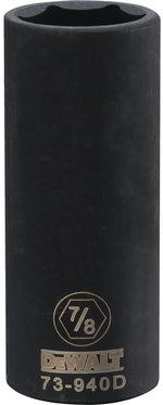 DEWALT DEWALT DWMT73940OSP Impact Socket, 7/8 in Socket, 1/2 in Drive, 6-Point, CR-440 Steel, Black Oxide TOOLS DEWALT