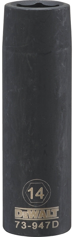 DEWALT DEWALT DWMT73947OSP Impact Socket, 14 mm Socket, 1/2 in Drive, 6-Point, CR-440 Steel, Black Oxide