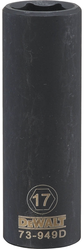 DEWALT DEWALT DWMT73949OSP Impact Socket, 17 mm Socket, 1/2 in Drive, 6-Point, CR-440 Steel, Black Oxide TOOLS DEWALT