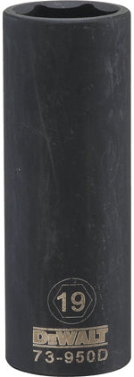 DEWALT DEWALT DWMT73950OSP Impact Socket, 19 mm Socket, 1/2 in Drive, 6-Point, CR-440 Steel, Black Oxide TOOLS DEWALT