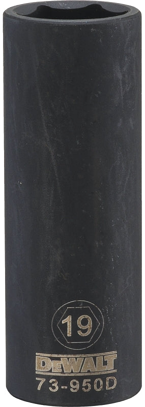 DEWALT DEWALT DWMT73950OSP Impact Socket, 19 mm Socket, 1/2 in Drive, 6-Point, CR-440 Steel, Black Oxide TOOLS DEWALT