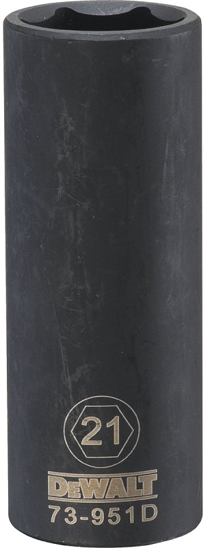 DEWALT DEWALT DWMT73951OSP Impact Socket, 21 mm Socket, 1/2 in Drive, 6-Point, CR-440 Steel, Black Oxide TOOLS DEWALT