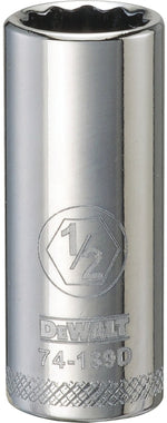 DEWALT DEWALT DWMT74139OSP Drive Hand Socket, 1/2 in Socket, 3/8 in Drive, 12-Point, Steel, Polished Chrome Vanadium TOOLS DEWALT