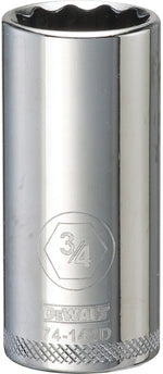 DEWALT DEWALT DWMT74142OSP Drive Hand Socket, 3/4 in Socket, 3/8 in Drive, 12-Point, Steel, Polished Chrome Vanadium TOOLS DEWALT