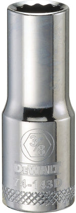DEWALT DEWALT DWMT74143OSP Drive Hand Socket, 3/8 in Socket, 3/8 in Drive, 12-Point, Steel, Polished Chrome Vanadium TOOLS DEWALT