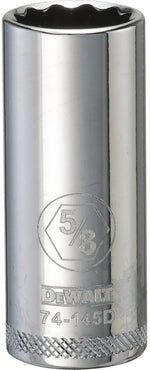 DEWALT DEWALT DWMT74145OSP Drive Hand Socket, 5/8 in Socket, 3/8 in Drive, 12-Point, Steel, Polished Chrome Vanadium TOOLS DEWALT