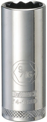 DEWALT DEWALT DWMT74148OSP Drive Hand Socket, 9/16 in Socket, 3/8 in Drive, 12-Point, Steel, Polished Chrome Vanadium TOOLS DEWALT
