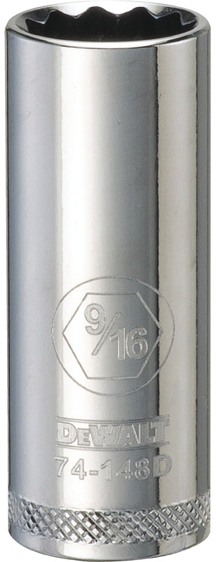 DEWALT DEWALT DWMT74148OSP Drive Hand Socket, 9/16 in Socket, 3/8 in Drive, 12-Point, Steel, Polished Chrome Vanadium TOOLS DEWALT