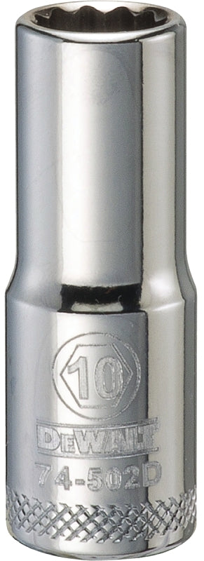 DEWALT DEWALT DWMT74502OSP Drive Hand Socket, 10 mm Socket, 3/8 in Drive, 12-Point, Steel, Polished Chrome Vanadium TOOLS DEWALT