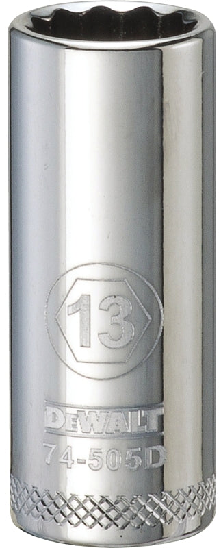 DEWALT DEWALT DWMT74505OSP Drive Hand Socket, 13 mm Socket, 3/8 in Drive, 12-Point, Steel, Polished Chrome Vanadium TOOLS DEWALT
