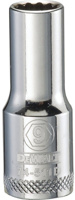 DEWALT DEWALT DWMT74511OSP Drive Hand Socket, 9 mm Socket, 3/8 in Drive, 12-Point, Steel, Polished Chrome Vanadium TOOLS DEWALT