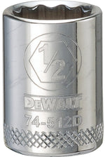 DEWALT DEWALT DWMT74512OSP Drive Hand Socket, 1/2 in Socket, 3/8 in Drive, 12-Point, Steel, Polished Chrome Vanadium TOOLS DEWALT