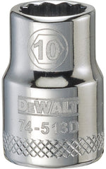 DEWALT DEWALT DWMT74513OSP Drive Hand Socket, 10 mm Socket, 3/8 in Drive, 12-Point, Steel, Polished Chrome Vanadium TOOLS DEWALT
