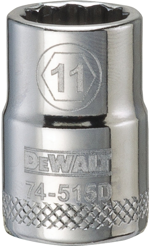 DEWALT DEWALT DWMT74515OSP Drive Hand Socket, 11 mm Socket, 3/8 in Drive, 12-Point, Steel, Polished Chrome Vanadium TOOLS DEWALT
