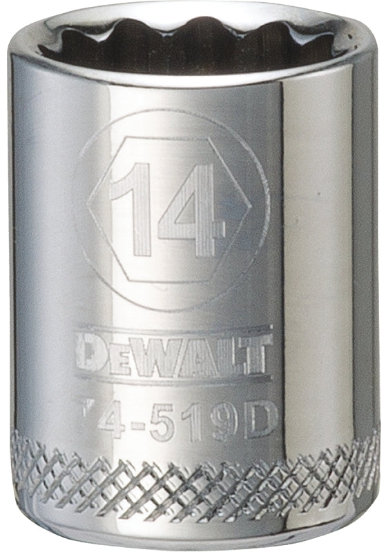 DEWALT DEWALT DWMT74519OSP Drive Hand Socket, 14 mm Socket, 3/8 in Drive, 12-Point, Steel, Polished Chrome Vanadium TOOLS DEWALT