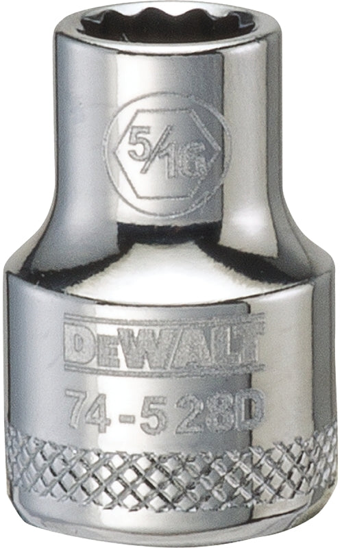 DEWALT DEWALT DWMT74528OSP Drive Hand Socket, 5/16 in Socket, 3/8 in Drive, 12-Point, Steel, Polished Chrome Vanadium TOOLS DEWALT