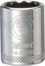 DEWALT DEWALT DWMT74529OSP Drive Hand Socket, 5/8 in Socket, 3/8 in Drive, 12-Point, Steel, Polished Chrome Vanadium TOOLS DEWALT