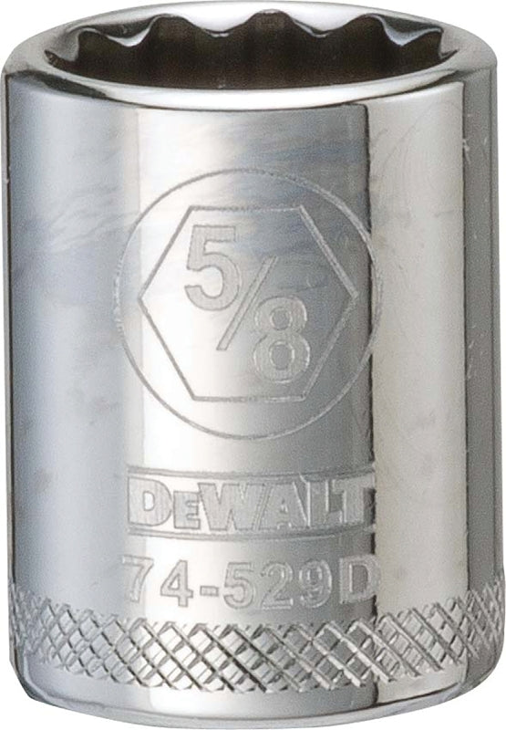 DEWALT DEWALT DWMT74529OSP Drive Hand Socket, 5/8 in Socket, 3/8 in Drive, 12-Point, Steel, Polished Chrome Vanadium TOOLS DEWALT