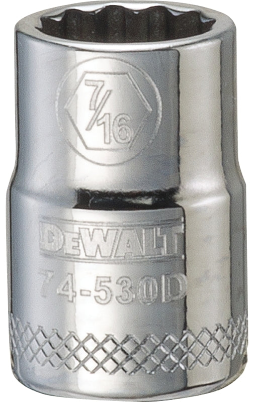 DEWALT DEWALT DWMT74530OSP Drive Hand Socket, 7/16 in Socket, 3/8 in Drive, 12-Point, Steel, Polished Chrome Vanadium TOOLS DEWALT