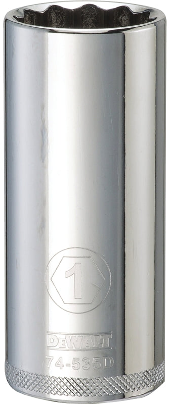 DEWALT DEWALT DWMT74535OSP Drive Socket, 1 in Socket, Deep Socket, 3-1/8 in OAL, 1/2 in Drive, 12-Point, Vanadium Steel TOOLS DEWALT