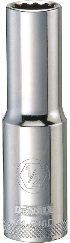 DEWALT DEWALT DWMT74536OSP Drive Socket, 1/2 in Socket, Deep Socket, 3-1/8 in OAL, 1/2 in Drive, 12-Point, Vanadium Steel TOOLS DEWALT
