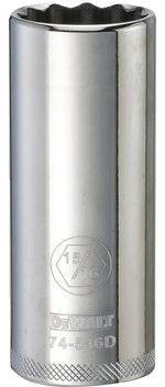 DEWALT DEWALT DWMT74546OSP Drive Hand Socket, 15/16 in Socket, 1/2 in Drive, 12-Point, Steel, Polished Chrome Vanadium TOOLS DEWALT