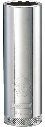 DEWALT DEWALT DWMT74549OSP Drive Hand Socket, 18 mm Socket, 1/2 in Drive, 12-Point, Steel, Polished Chrome Vanadium TOOLS DEWALT