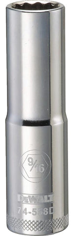 DEWALT DEWALT DWMT74558OSP Drive Hand Socket, 9/16 in Socket, 1/2 in Drive, 12-Point, Steel, Polished Chrome Vanadium TOOLS DEWALT