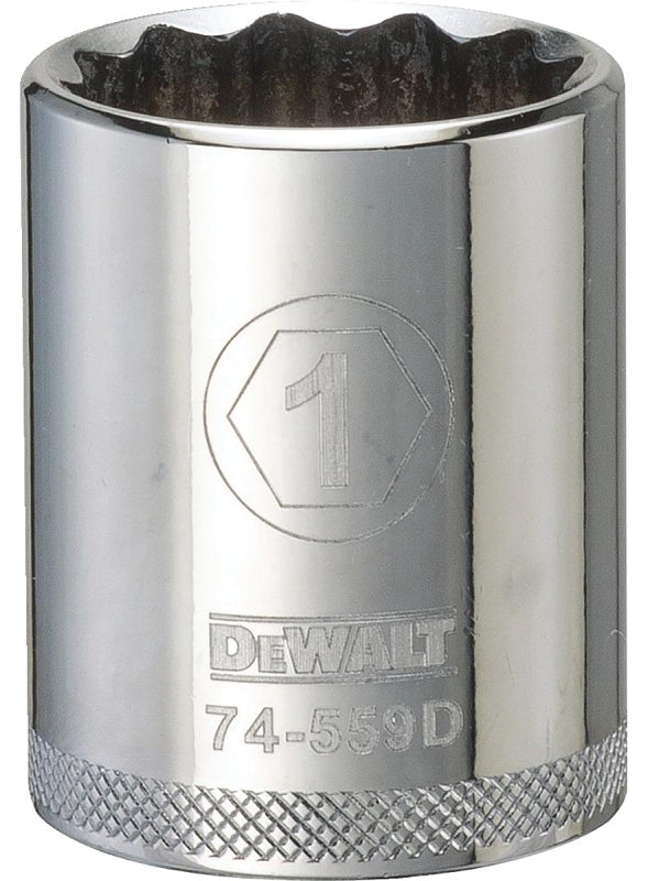 DEWALT DEWALT DWMT74559OSP Drive Socket, 1 in Socket, 1-5/8 in OAL, 1/2 in Drive, 12-Point, Vanadium Steel, Polished Chrome TOOLS DEWALT