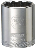 DEWALT DEWALT DWMT74572OSP Drive Hand Socket, 15/16 in Socket, 1/2 in Drive, 12-Point, Steel, Polished Chrome Vanadium TOOLS DEWALT