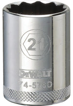 DEWALT DEWALT DWMT74578OSP Drive Socket, 21 mm Socket, 1-1/2 in OAL, 1/2 in Drive, 12-Point, Vanadium Steel, Polished Chrome TOOLS DEWALT