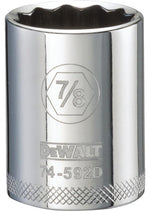 DEWALT DEWALT DWMT74592OSP Drive Hand Socket, 7/8 in Socket, 1/2 in Drive, 12-Point, Steel, Polished Chrome Vanadium TOOLS DEWALT