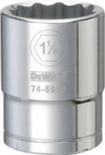 DEWALT DEWALT DWMT74596OSP Drive Hand Socket, 1-1/8 in Socket, 3/4 in Drive, 12-Point, Steel, Polished Chrome Vanadium TOOLS DEWALT