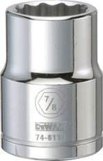 DEWALT DEWALT DWMT74611OSP Drive Hand Socket, 7/8 in Socket, 3/4 in Drive, 12-Point, Steel, Polished Chrome Vanadium TOOLS DEWALT