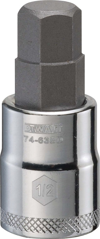 DEWALT DEWALT DWMT74635OSP Fractional Hex Bit Socket, 1/2 in Tip, 3/8 in Drive, Polished Chrome, 1-31/32 in OAL