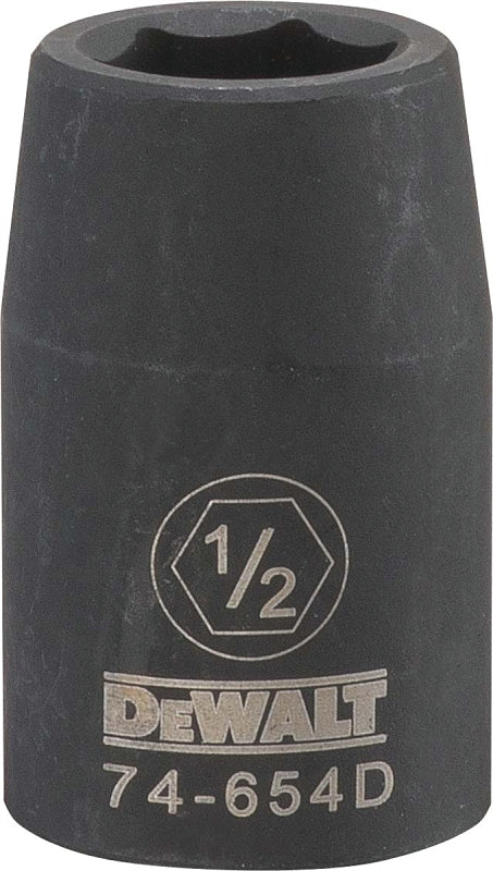 DEWALT DEWALT DWMT74654OSP Impact Socket, 1/2 in Socket, 7/16 in D Socket, 1/2 in Drive, 6-Point, CR-440 Steel, Black Oxide TOOLS DEWALT