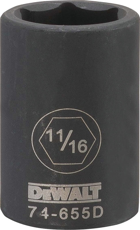 DEWALT DEWALT DWMT74655OSP Impact Socket, 11/16 in Socket, 15/32 in D Socket, 1/2 in Drive, 6-Point, CR-440 Steel, Black Oxide TOOLS DEWALT