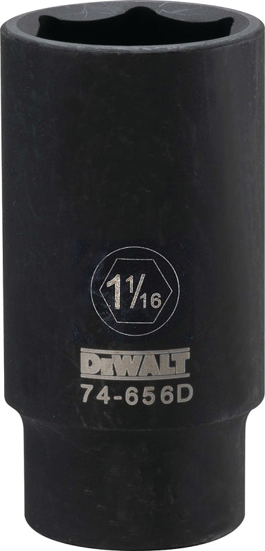 DEWALT DEWALT DWMT74656OSP Impact Socket, 1-1/16 in Socket, 1/2 in Drive, 6-Point, CR-440 Steel, Black Oxide TOOLS DEWALT