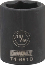 DEWALT DEWALT DWMT74661OSP Impact Socket, 13/16 in Socket, 1/2 in Drive, 6-Point, CR-440 Steel, Black Oxide TOOLS DEWALT