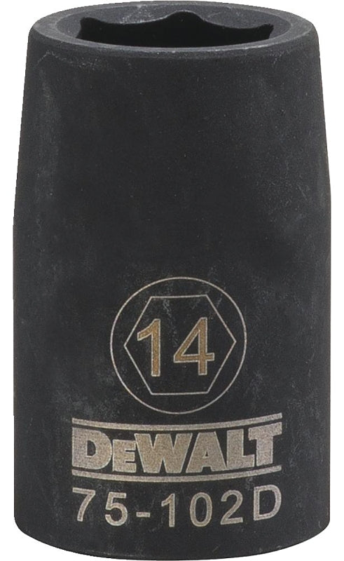 DEWALT DEWALT DWMT75102OSP Impact Socket, 14 mm Socket, 1/2 in Drive, 6-Point, CR-440 Steel, Black Oxide
