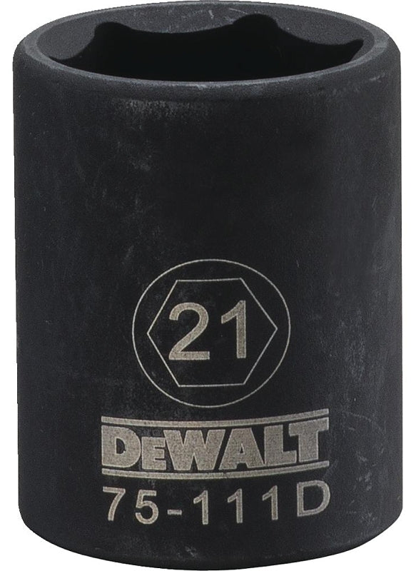 DEWALT DEWALT DWMT75111OSP Deep Impact Socket, 21 mm Socket, 1/2 in Drive, 6-Point, Steel, Black Oxide TOOLS DEWALT