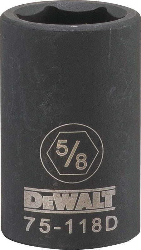 DEWALT DEWALT DWMT75118OSP Deep Impact Socket, 5/8 in Socket, 1/2 in Drive, 6-Point, Steel, Black Oxide