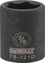 DEWALT DEWALT DWMT75121OSP Impact Socket, 7/8 in Socket, 1/2 in Drive, 6-Point, CR-440 Steel, Black Oxide TOOLS DEWALT