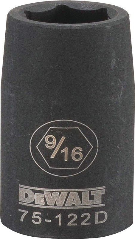 DEWALT DEWALT DWMT75122OSP Impact Socket, 9/16 in Socket, 1/2 in Drive, 6-Point, CR-440 Steel, Black Oxide