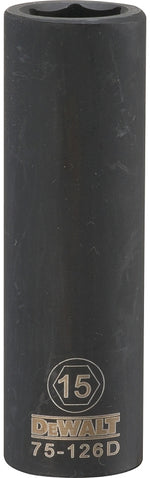 DEWALT DEWALT DWMT75126OSP Deep Impact Socket, 15 mm Socket, 23/32 in D Socket, 1/2 in Drive, 6-Point, Steel, Black Oxide TOOLS DEWALT
